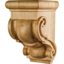 Hardware Resources CORF-5-HMP - 3-1/16'' W x 3-1/16'' D x 5'' H Hard Maple Scrolled Corbel